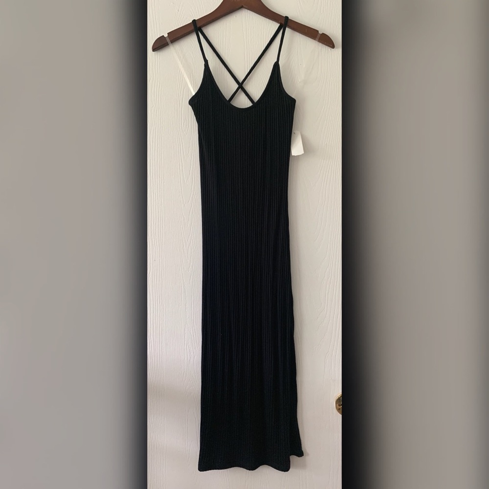Black dress with slit on the left side